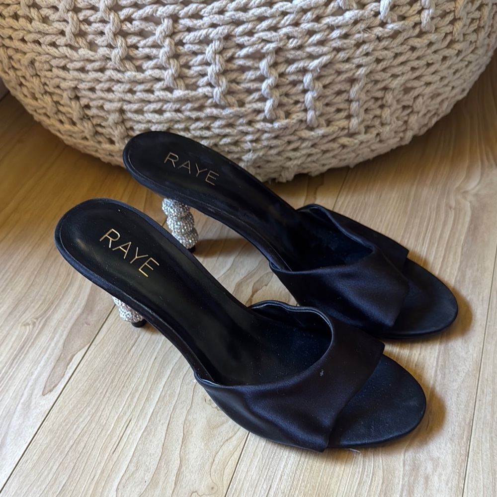 RAYE Black Shoes with Embellished Heels